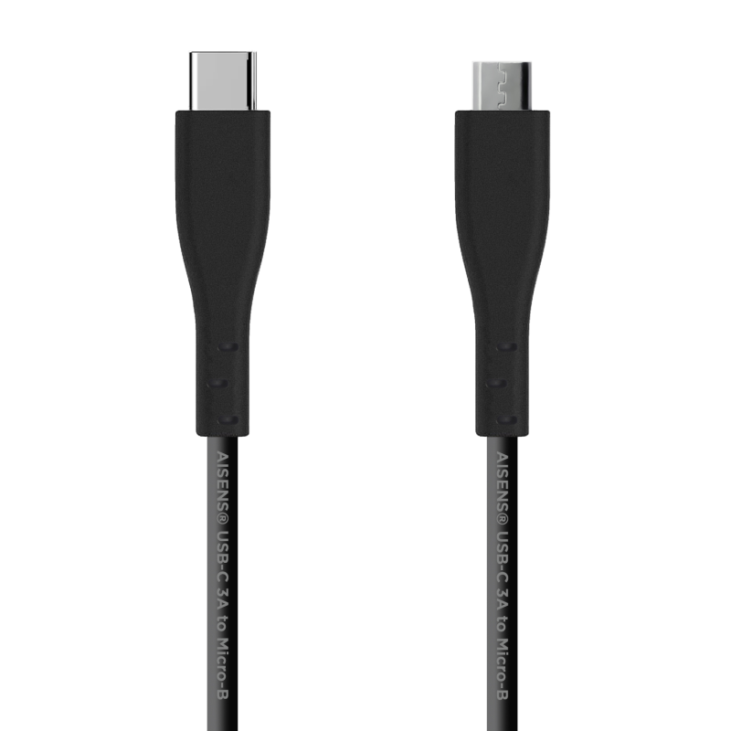 Câble Aisens USB 2.0 3A - Type USB-C/M-Micro B/M - 2.0m - Couleur Noir Câble Aisens USB 2.0 3A - Type USB-C/M-Micro B/M - 2.0m - Couleur Noir