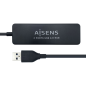 Aisens HUB USB 2.0 - Type A Mâle vers 4xType A Femelle - 30cm - Couleur Noir