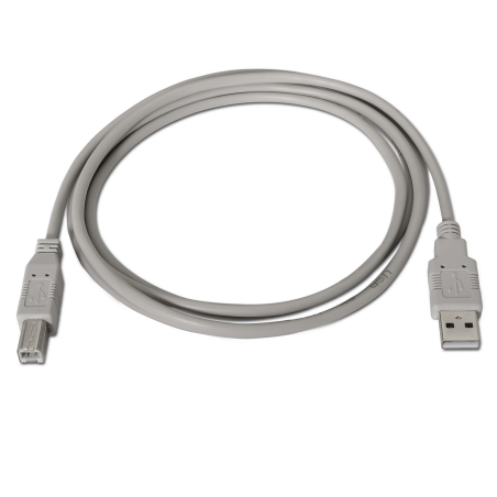 Câble d'imprimante Aisens USB 2.0 - Type A mâle vers Type B mâle - 1,8 m - Couleur beige