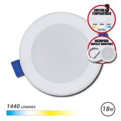 ✅ Downlight Circulaire Elbat 18W - 1440Lm - Sélecteur 3 Températures + Support Mural - Couleur Blanc couleur B en stock