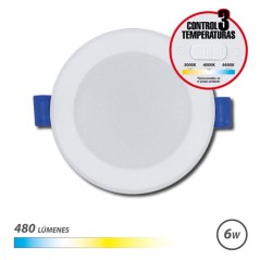 ✅ Downlight Circulaire Elbat 6W - 480Lm - Sélecteur 3 Températures - Couleur Blanc couleur Blanc en stock