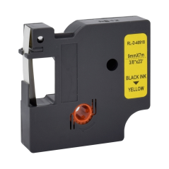 Ruban étiqueteuse compatible Dymo 40918 noir sur jaune 9mmx7m durable