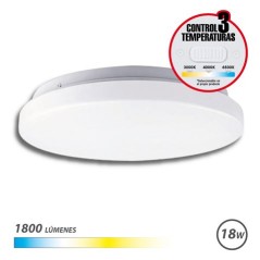 ✅ Plafonnier LED Rond Elbat 18W - 1800Lm - Sélecteur 3 Températures - Couleur Blanc couleur Blanc en stock
