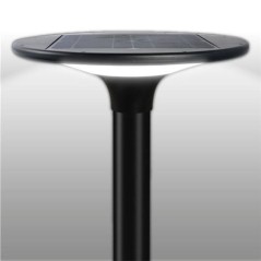 ✅ Lampadaire Solaire LED Elbat 20W 2100Lm 3000K/6000K - Couleur Noir couleur Noir en stock