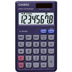 calculatrice Casio violette affichage euro