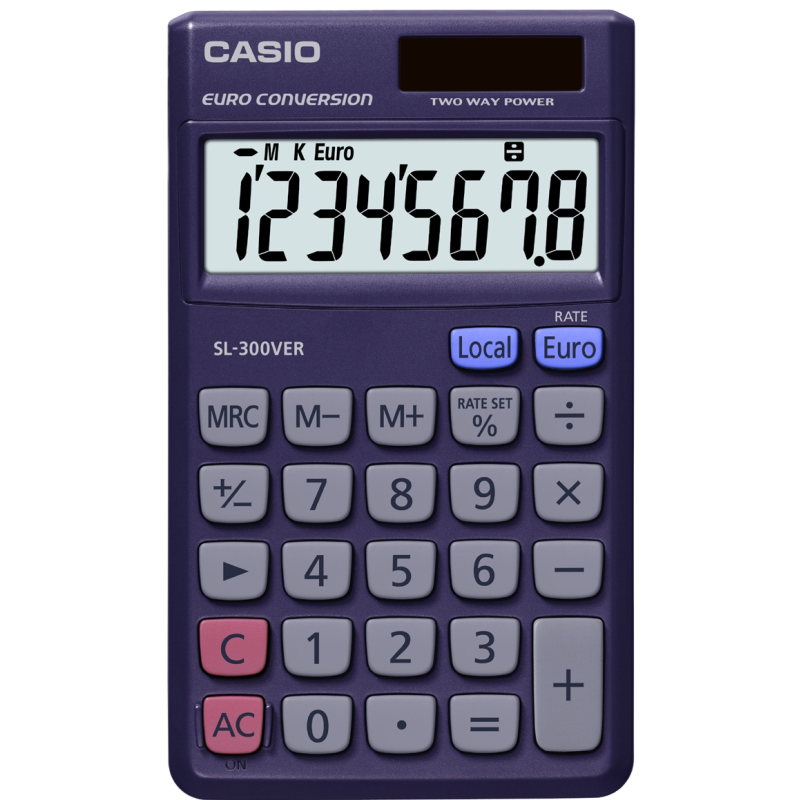 Calculatrice Casio SL-300-VER compacte 8 chiffres Calculatrice Casio SL-300-VER compacte 8 chiffres