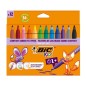 BIC Kids Comfort Jumbo Pack de 12 Feutres à Encre Lavable - Facile à Nettoyer - Prise Antidérapante - Couleurs Assorties