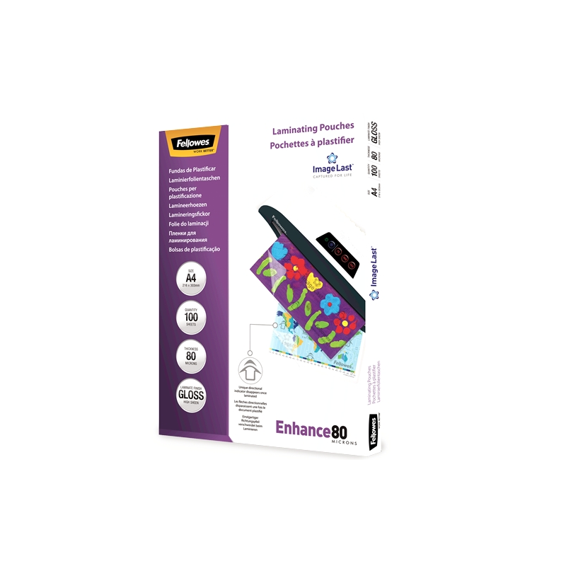 Fellowes Pochettes A4 80 microns, Lot 100