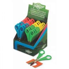 ✅ Faibo Présentoir de 20 Ciseaux d'Ecole 13 cm - Pointe Ronde - Acier Inox - Couleurs Assorties couleur Surtido en stock