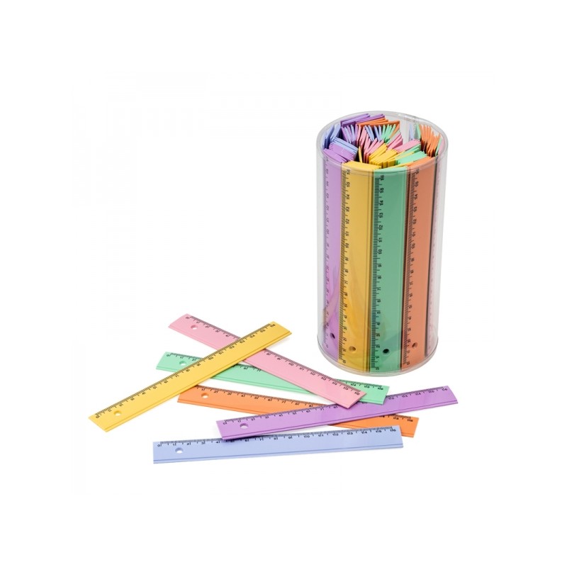 Faibo Pot de 100 Règles PVC 16 cm - Couleurs Pastel Assorties