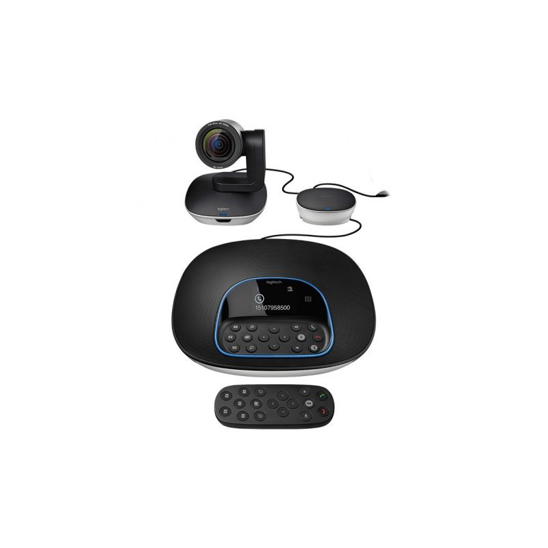 Système de vidéoconférence Logitech Group HD 1080p Webcam - USB 2.0 - Zoom 10x - Microphones intégrés - Mise au point Système de vidéoconférence Logitech Group HD 1080p Webcam - USB 2.0 - Zoom 10x - Microphones intégrés - Mise au point