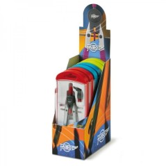 ✅ Faibo Présentoir de 6 Compas Scolaires avec Moustache - Adaptateur Universel - Comprend Tube de Plomb - Prés en stock