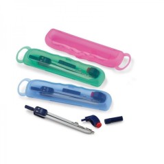 Faibo Présentoir de 20 Compas Scolaires - Adaptateur Universel - Comprend Tube de Plomb - Présenté dans un Étui en Plastique de