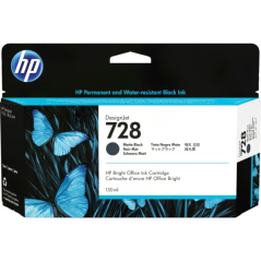✅ HP cartouche encre noire mate 728 130ML couleur Noir mat en stock