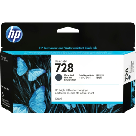 ✅ HP cartouche encre noire mate 728 130ML couleur Noir mat en stock