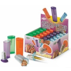 ✅ Faibo Présentoir de 20 Taille-Crayons 1 Trou avec Consigne - 100% Recyclable - Couleurs Assorties couleur Sur en stock