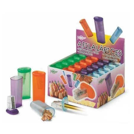 ✅ Faibo Présentoir de 20 Taille-Crayons 1 Trou avec Consigne - 100% Recyclable - Couleurs Assorties couleur Sur en stock