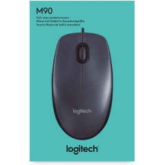 Souris USB Logitech M90 noire ergonomique et précise