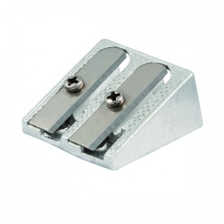 ✅ LOT de 12 Faibo Taille-Crayon en Métal avec 2 Trous pour Crayons jusqu'à 10mm - Forme Coin - Couleur Alumini en stock