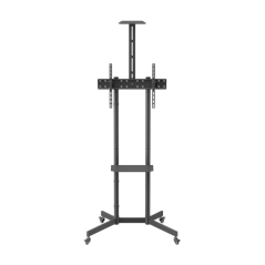 Support de sol Aisens ECO avec roulettes - Plateau DVD et support de caméra pour moniteur/téléviseur 45 kg de 37 à 70 - Noir