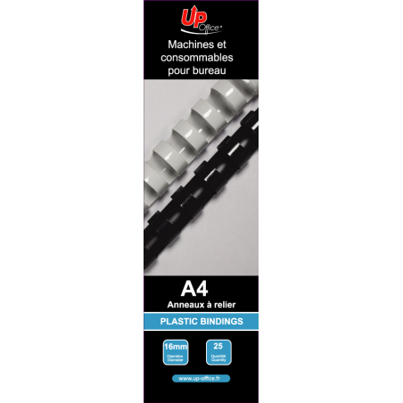 ✅ UP OFFICE Anneaux à relier 16 mm noir pack de 25 couleur Noir en stock