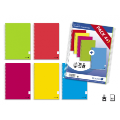 ✅ Golden Pack de 5 Carnets Couverture Plastifiée Normale 80 Feuilles - Marge surlignée - Grille 4x4 couleur Su en stock