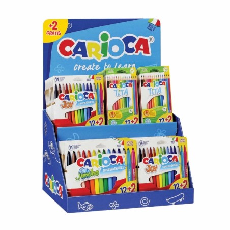 ✅ Présentoir de table Carioca de 48 feutres assortis 12+2 gratuites - Couleurs assorties couleur Surtido en stock