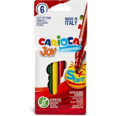 ✅ Carioca Joy Paperboard Lot de 6 marqueurs à pointe fine - Pointe 2,6 mm - Super lavables - Idéal pour dessin en stock
