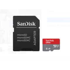 Carte Sandisk Ultra Micro SDXC 128 Go UHS-I A1 Classe 10 avec adaptateur