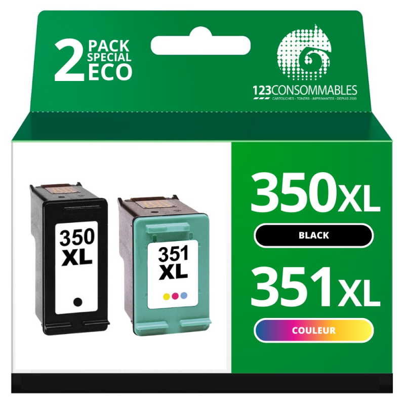 Pack compatible avec HP 350XL 351XL noir et couleur Pack compatible avec HP 350XL 351XL noir et couleur