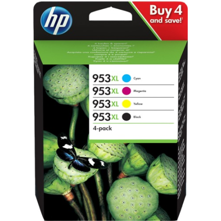 ✅ HP Multipack 953 XL (3HZ52AE) noir, cyan, magenta, jaune couleur pack en stock