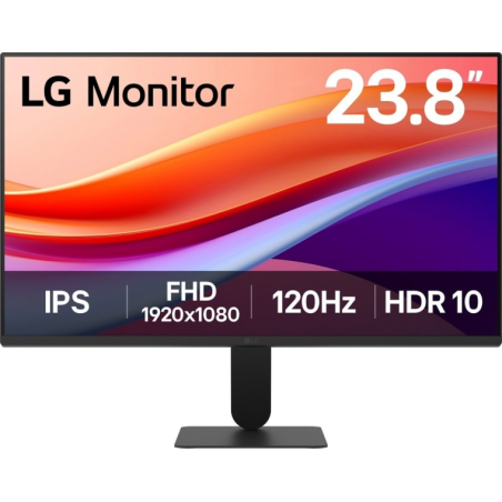 Moniteur LG 23,8" LED IPS Entrée de gamme Full HD 120 Hz - Temps de réponse 5 ms - 16:9 - HDMI - VESA 100 x 100 mm