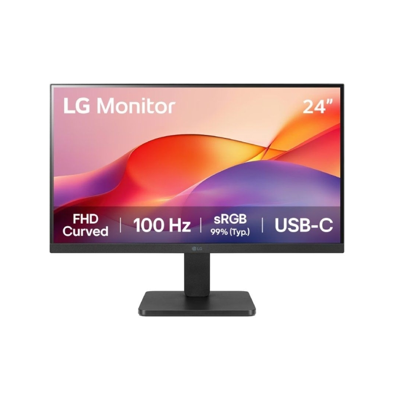 Moniteur LG 23,8" incurvé 1500R VA FullHD 100 Hz HDR 10 - Réponse 5 ms - 16:9 - HDMI, USB-C - VESA 100 x 100 mm