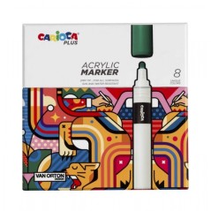 ✅ Carioca Plus Pack de 8 marqueurs acryliques - Pointe 2 mm - Couleurs assorties couleur Surtido en stock