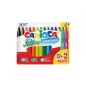 Carioca Jumbo Pack de 12 Marqueurs + 2 Offerts - Pointe 6mm - Super Lavable - Couleurs Assorties