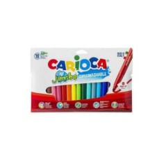 ✅ Carioca Jumbo Pack de 18 marqueurs - Pointe 6 mm - Super lavables - Couleurs assorties couleur Surtido en stock