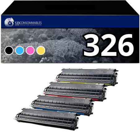 ✅ Pack 4 Toners compatible BROTHER TN-326 couleur pack en stock