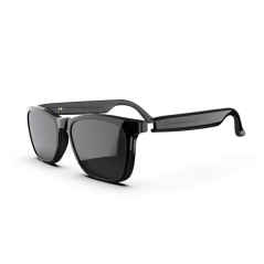 Black rectangular sunglasses glossy frame