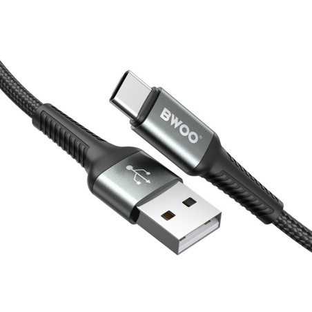 BWOO Câble USB vers USB‑C X288C 1 m Noir – Rapide et durable