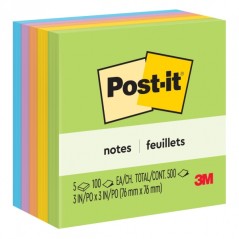 ✅ Bloc Post-it de 500 notes autocollantes amovibles Ultra Color 76x76 mm - Papier certifié PEFC - Couleurs asso en stock