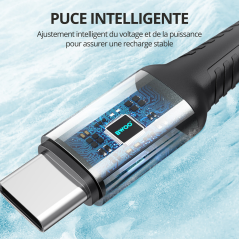 BWOO Câble USB vers USB‑C X288C 1 m Noir – Rapide et durable