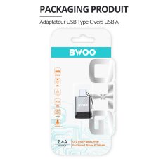 BWOO Adaptateur BZ-35 Type C vers USB - Gris