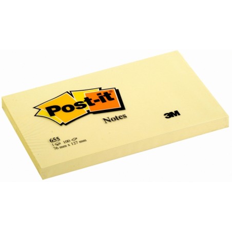 ✅ Bloc Post-it de 100 Notes Autocollantes Amovibles Jaune Canari 76x127 mm - Papier certifié PEFC - 7100090881 en stock