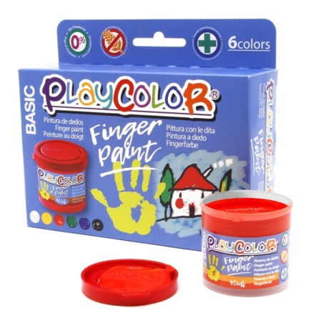 ✅ PlayColor Basic Finger Paint Lot de 6 flacons de peinture au doigt 40 ml - Testé dermatologiquement - Séchag en stock
