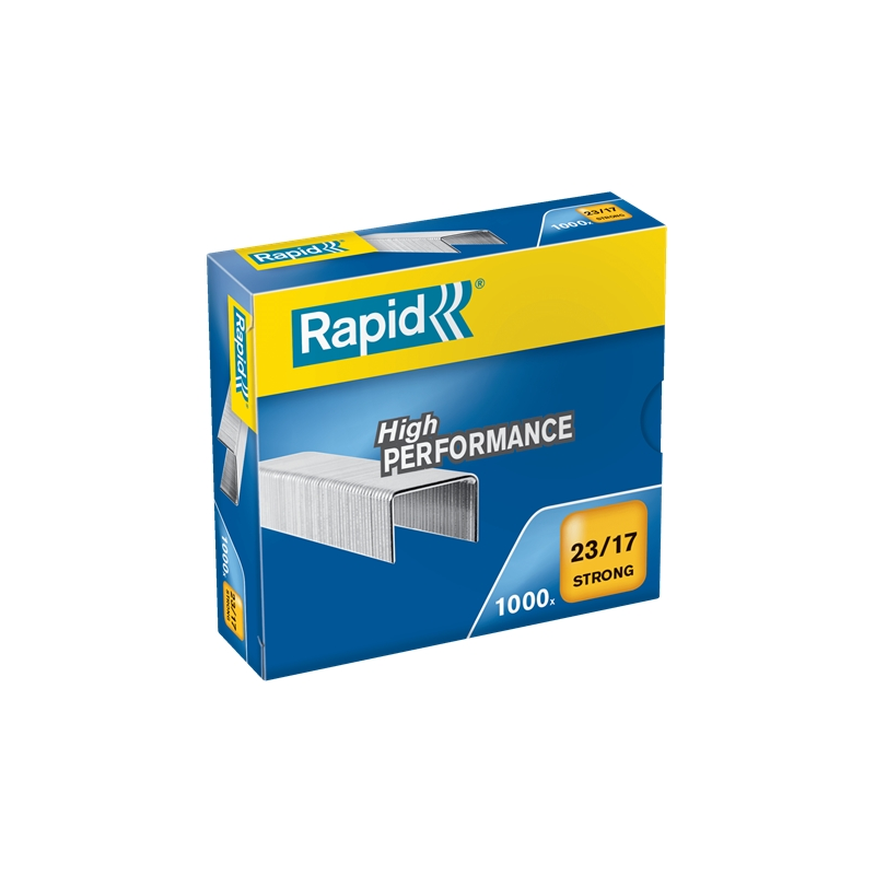 Rapid Strong Boite de 1000 Agrafes 23/17 - De 110 à 140 Feuilles - Fil Renforcé Galvanisé - Broche 17mm