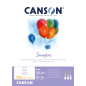 Canson Imagine Bloc collé de 50 feuilles A3 - Grain fin - 29,7x42cm - 200g - Couleur Blanc