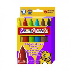â PlayColor Jumbo Basic Lot de 6 marqueurs Ã pointe Ã©paisse extra douce - Fiables et sÃ»rs - Pointe verrouillÃ en stock