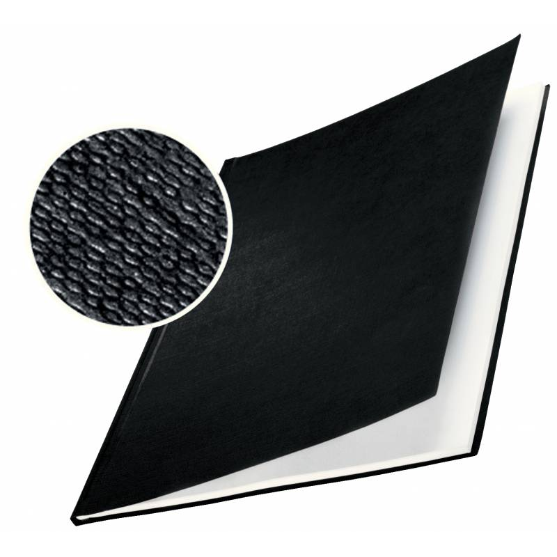 Couvertures rigides Leitz Impressbind - 10,5 mm - Structure en lin - Reliure de haute qualité - Carton noir 1,75 mm - Surface