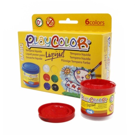 â PlayColor Basic Liquide Pack de 6 Tempera 40 ml - Ne gondole pas le papier - Grande viscositÃ© - Haute opacitÃ en stock