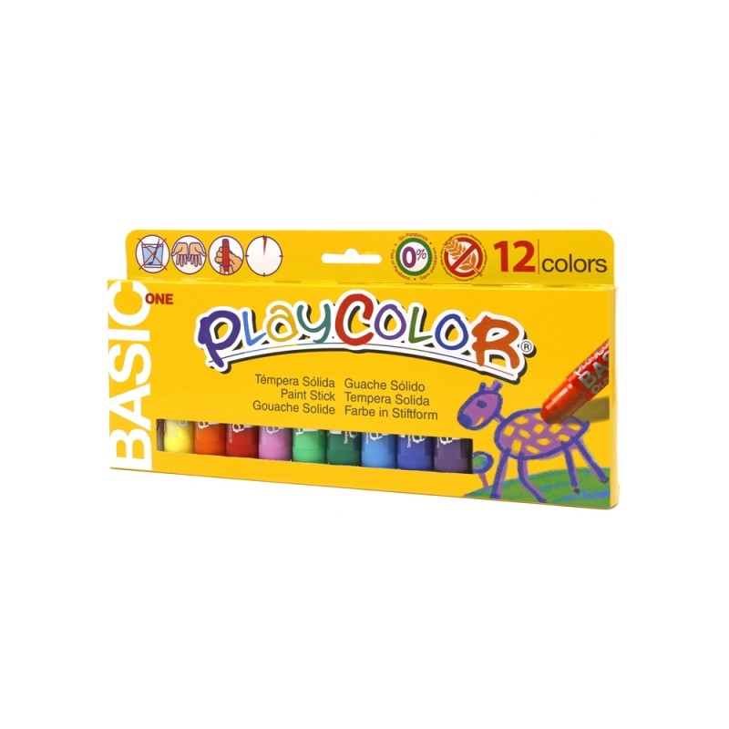 PlayColor Basic Un paquet de 12 couleurs unies - Elles ne froissent pas le papier - Elles n'ont pas besoin d'eau - Spéciales